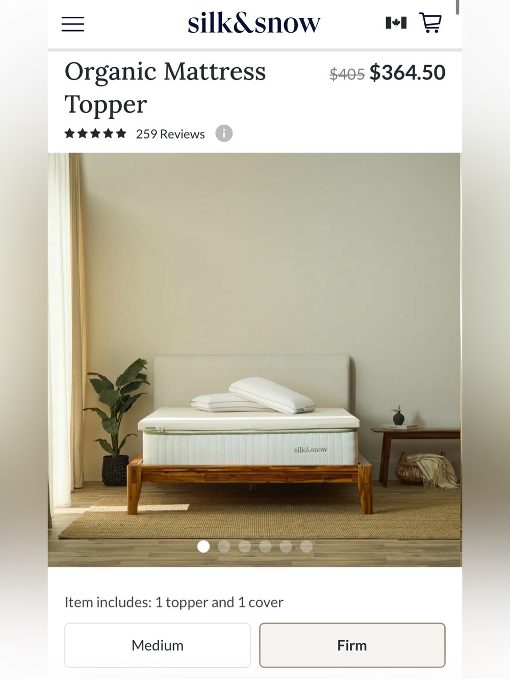 New! $411.89 Silk&Snow Organic Mattress Topper and Cover, Full (Firm)